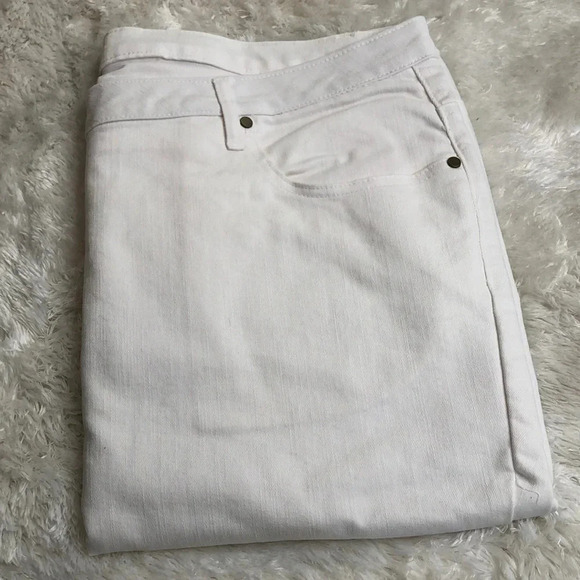 Woman Within White Denim Jeans - Picture 2 of 3